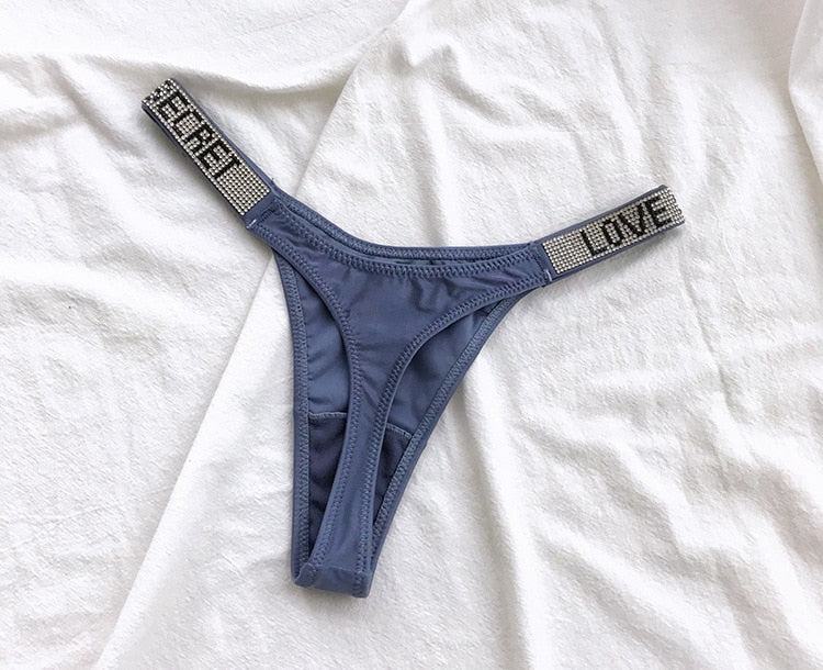 Letter LOVE Secret Rhinestone Panties