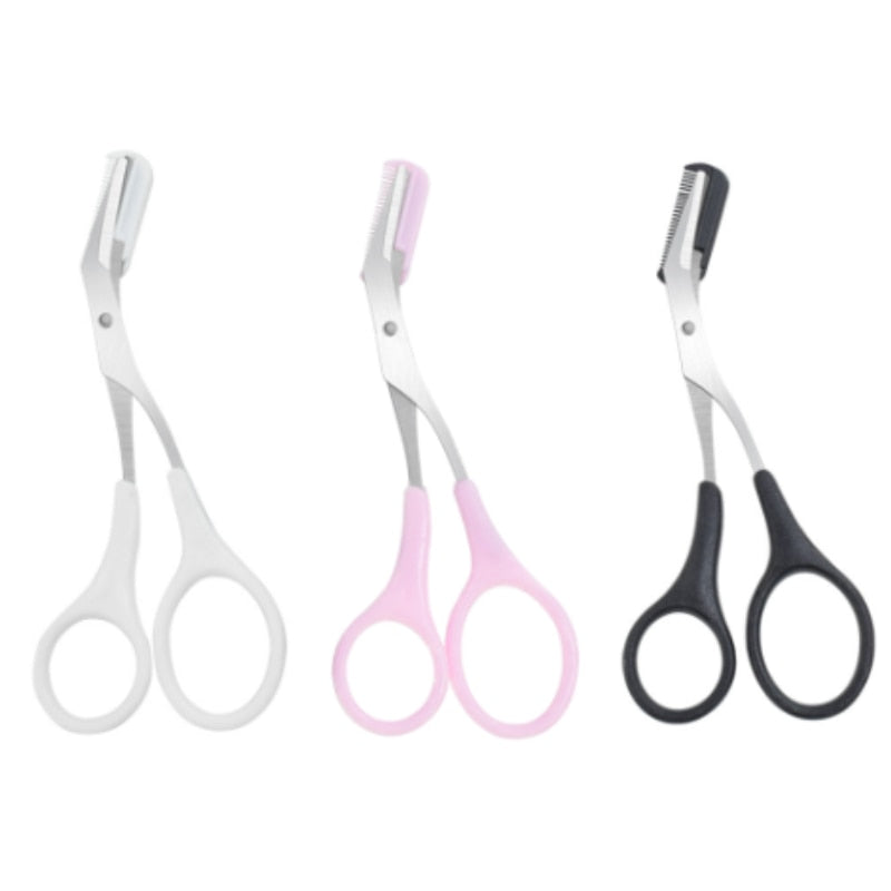 Eyebrow Trimmer Scissor with Comb Stainless Steel Makeup Tool