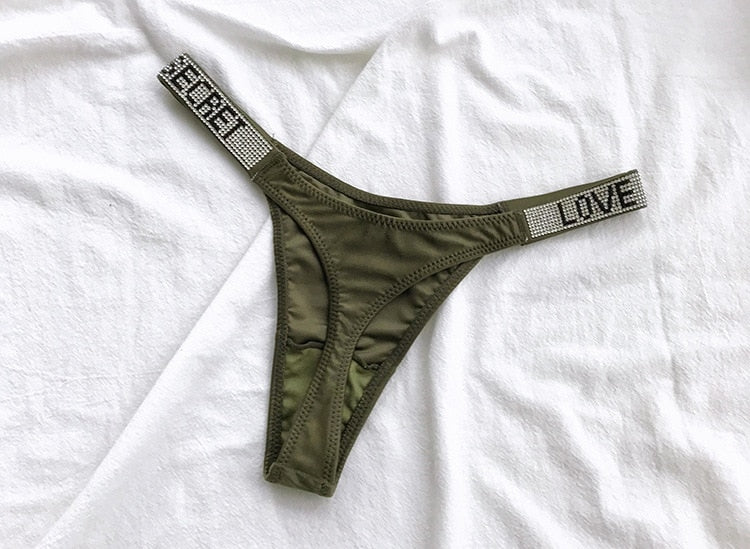 Letter LOVE Secret Rhinestone Panties