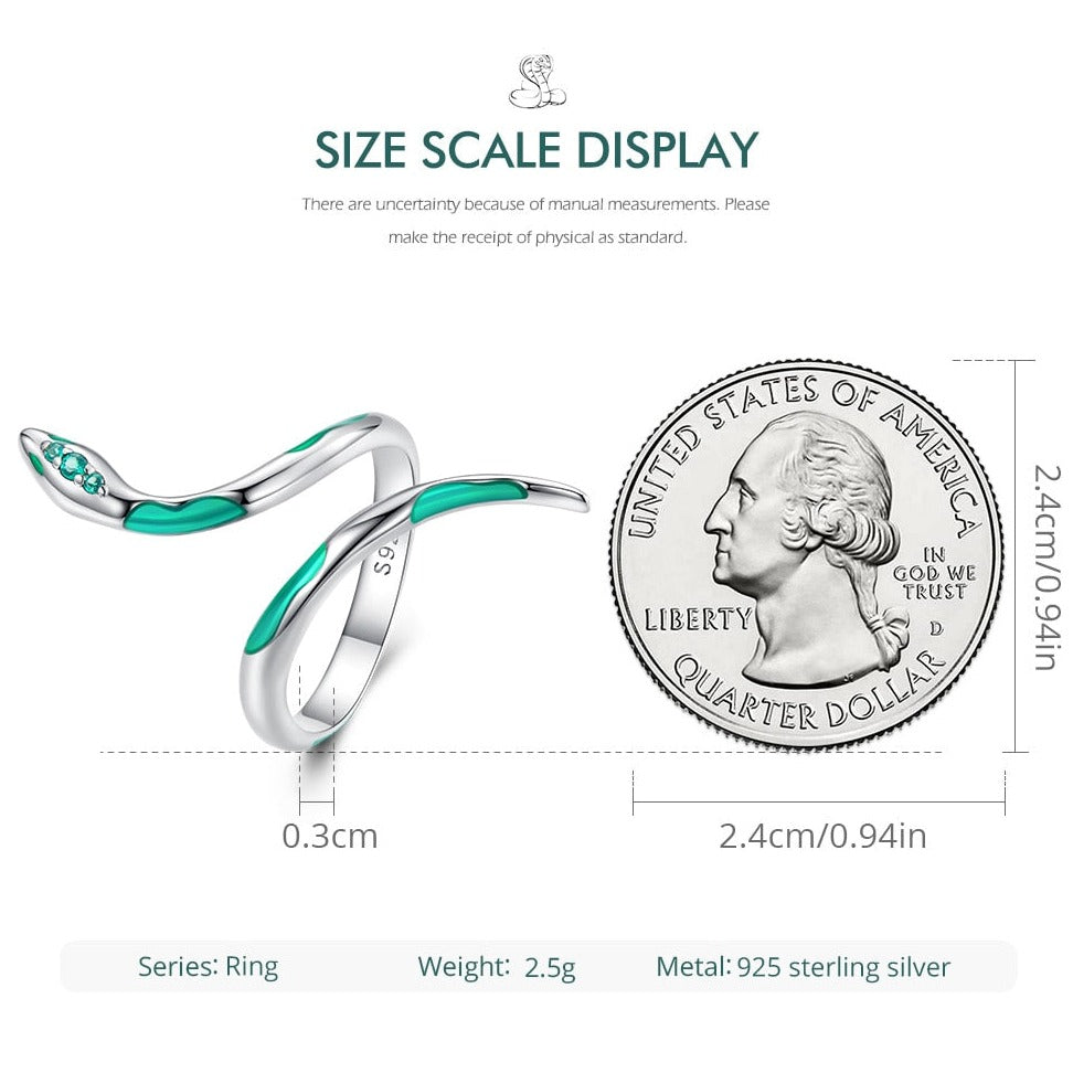 Green Enamel Snake Ring