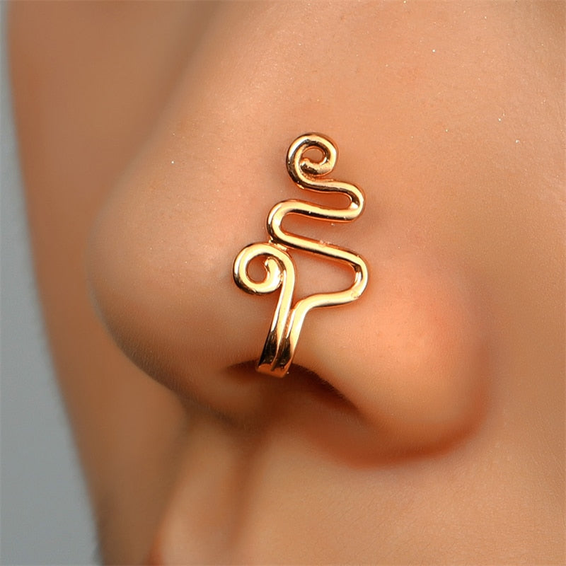 Heart Star Crown Nose Piercing