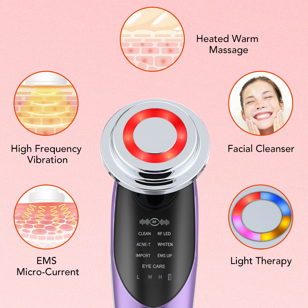 7 in 1 Microcurrent Skin Rejuvenation Facial Massager