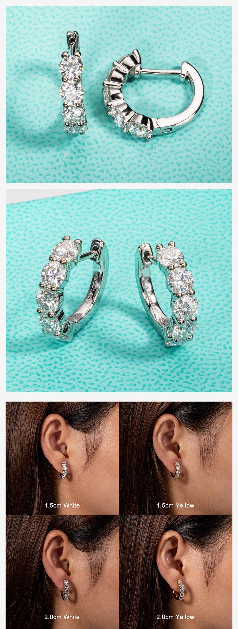 Moissanite Hoop Earring