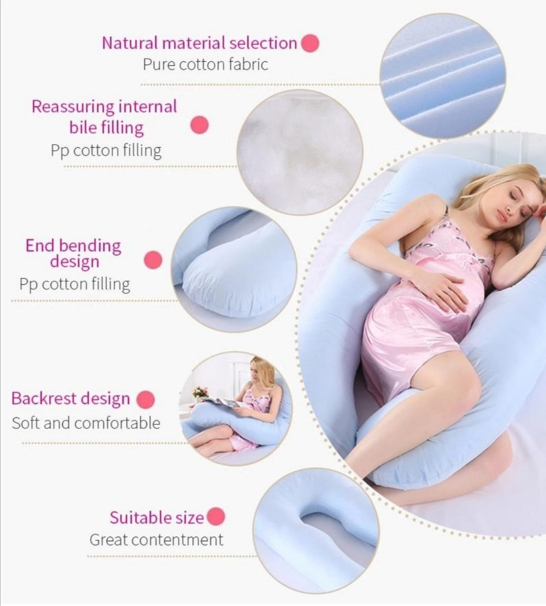 Pregnancy Pillow 1.2 kg 120cmx70cm