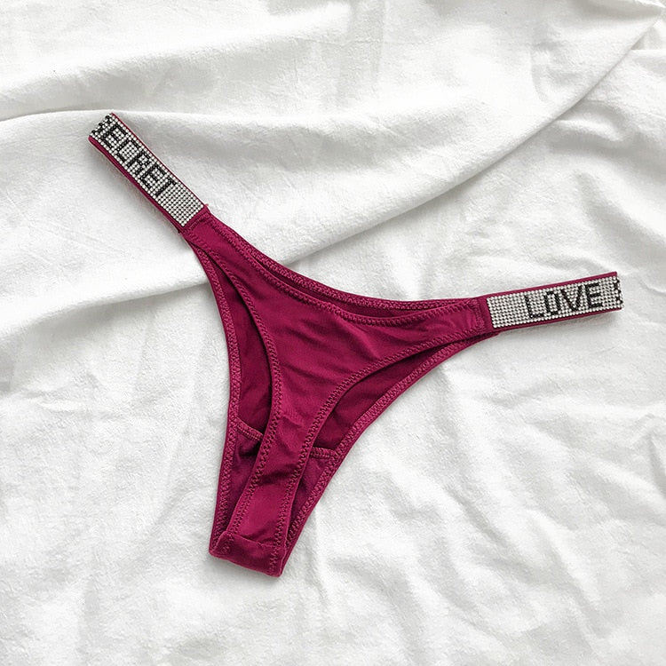 Letter LOVE Secret Rhinestone Panties