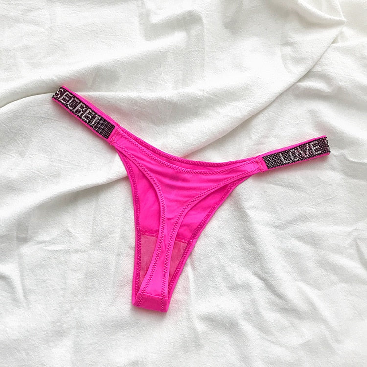 Letter LOVE Secret Rhinestone Panties