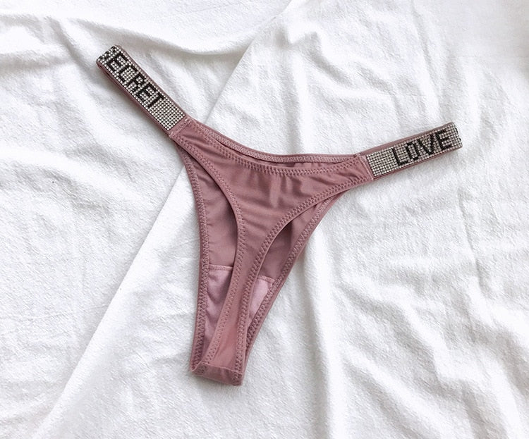 Letter LOVE Secret Rhinestone Panties