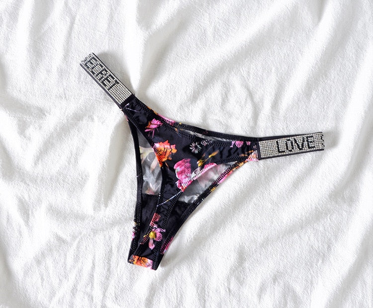 Letter LOVE Secret Rhinestone Panties