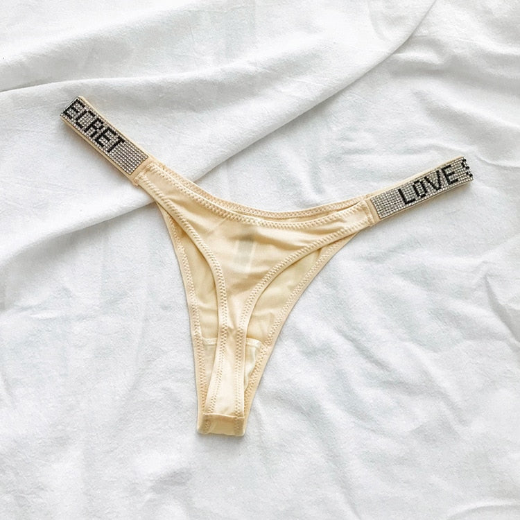 Letter LOVE Secret Rhinestone Panties