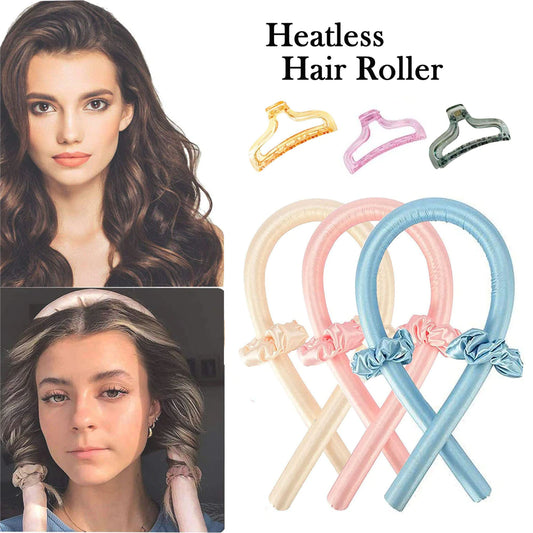 Heatless Curling Rod Headband No Heat Silk Curls Ribbon Hair Roller