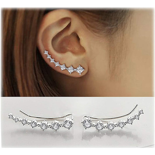 Crystals Ear Cuffs Hoop Climber