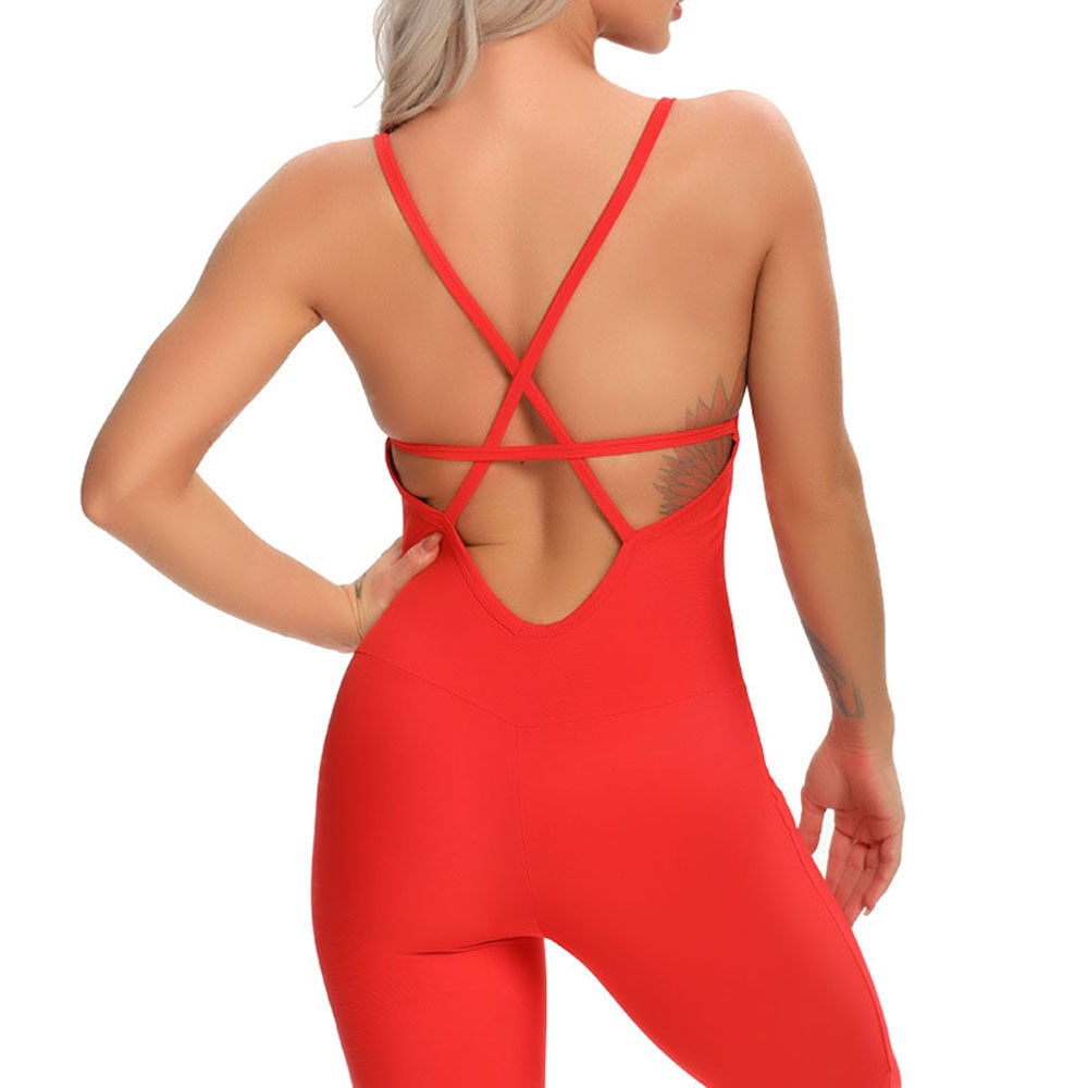 Fitness Yoga Set Women Sexy Jumpsuit Sleeveless