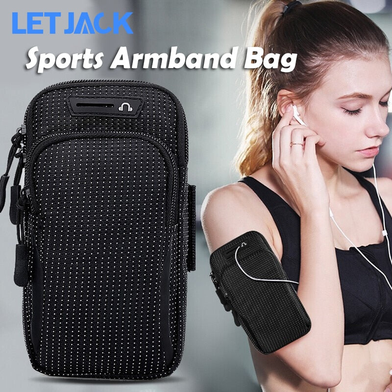 Universal 6.8'' Waterproof Sport Armband Bag Luminous for Outdoor Gym Running Arm Band Mobile Phone Pouch Case Coverage Holder