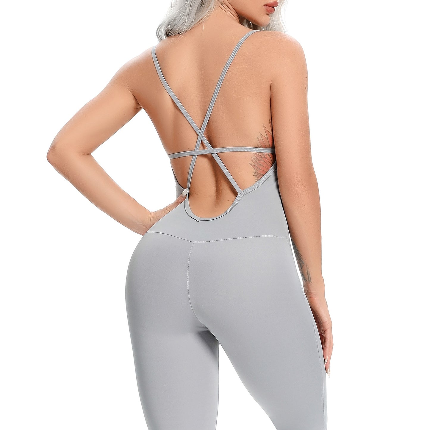 Fitness Yoga Set Women Sexy Jumpsuit Sleeveless