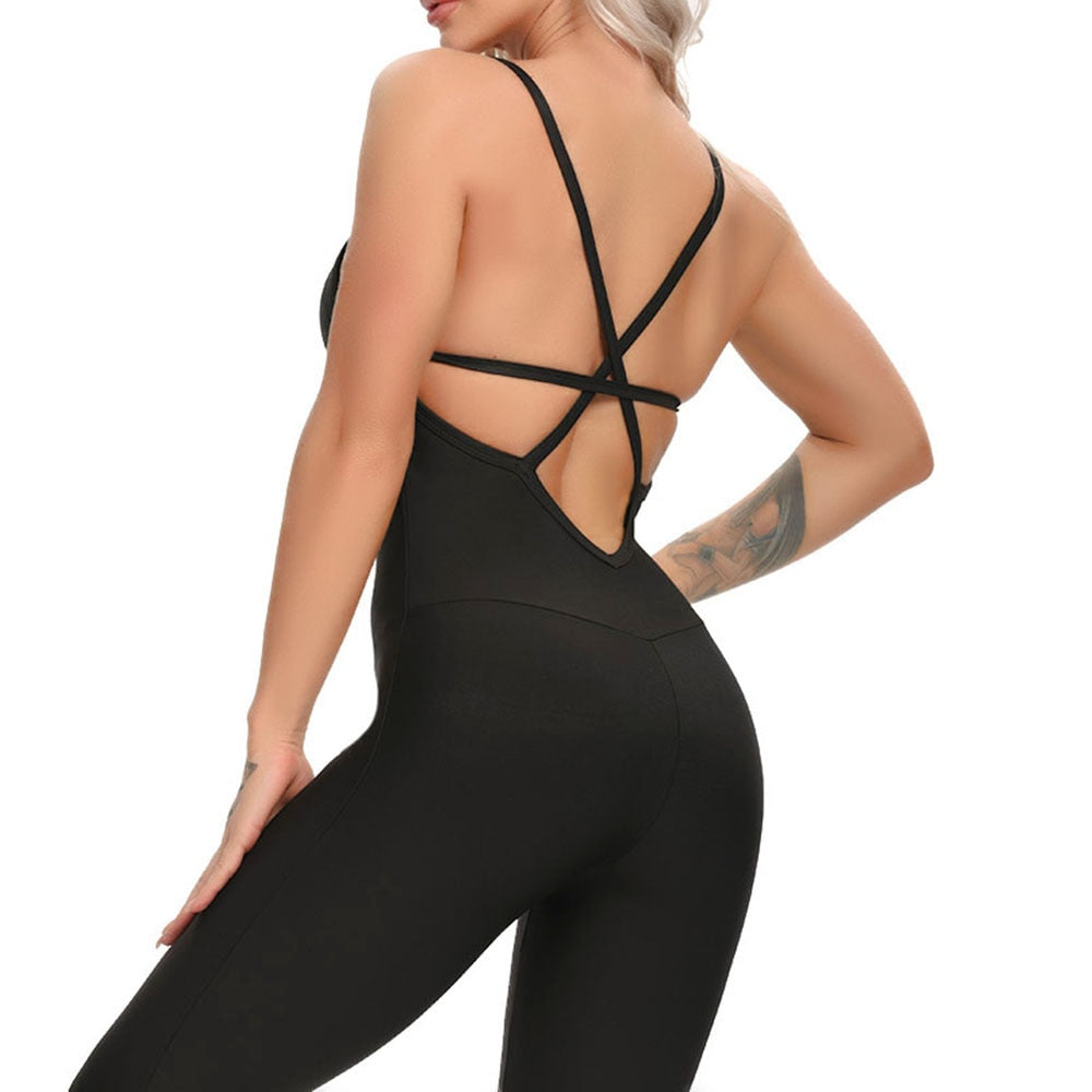 Fitness Yoga Set Women Sexy Jumpsuit Sleeveless