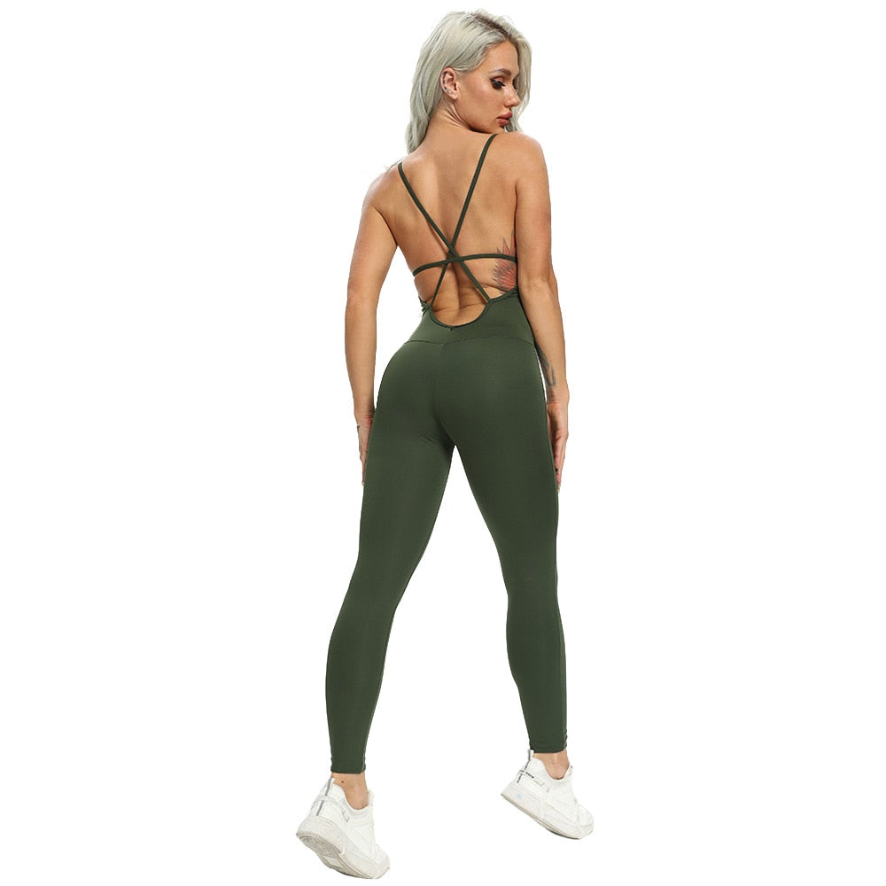 Fitness Yoga Set Women Sexy Jumpsuit Sleeveless