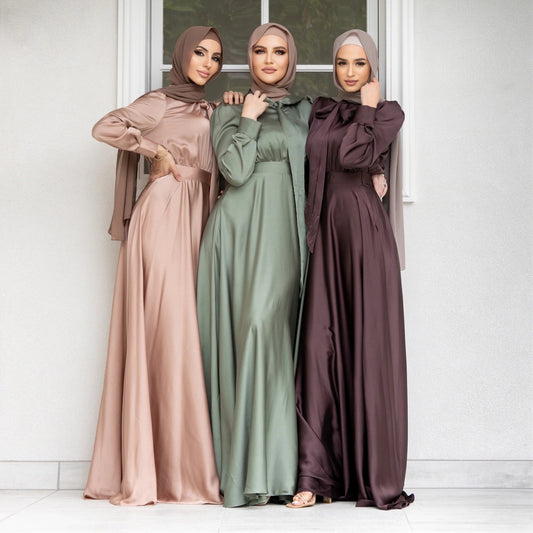 Satin Elegant Long Sleeves Dress